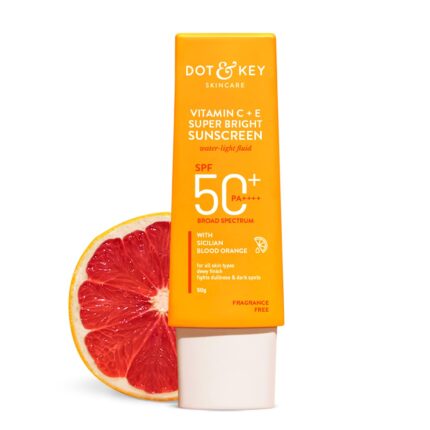 DOT & KEY Vitamin C + E Sunscreen SPF 50 | Water-Light, UVA/UVB & Blue Light Protection | Liquid SPF 50 | For All Skin Types | 80g